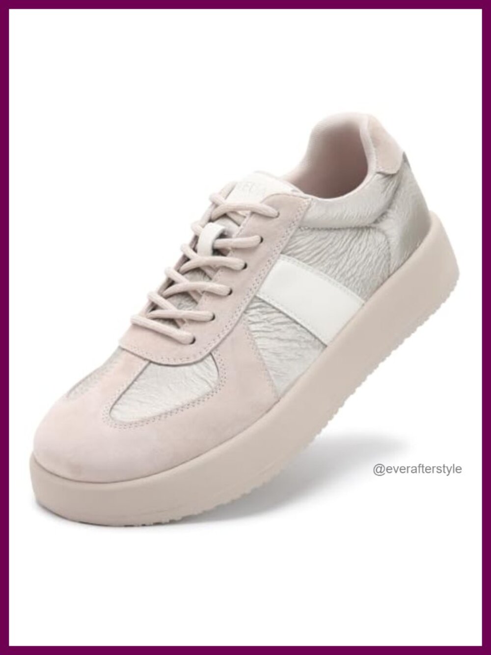 Platform Sneakers for Women Non-Slip Leather Lace-Up Fashion Sneakers